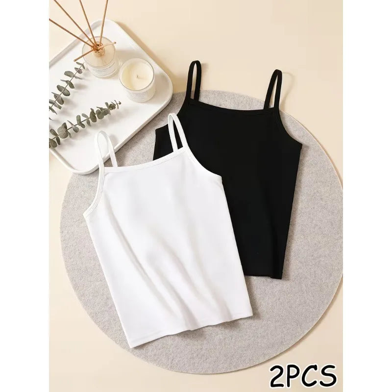 Women's Casual Cherry Print Black Cropped Camisole Top