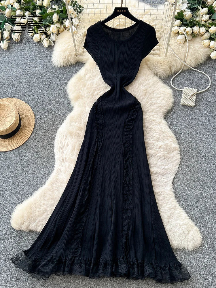 Lace Knitted Long Dress