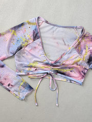 Sexy Purple Marble Print Bikini