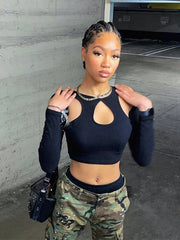Long Sleeve Cropped Corset Top