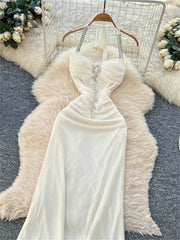 Diamonds Halter Mesh Dress