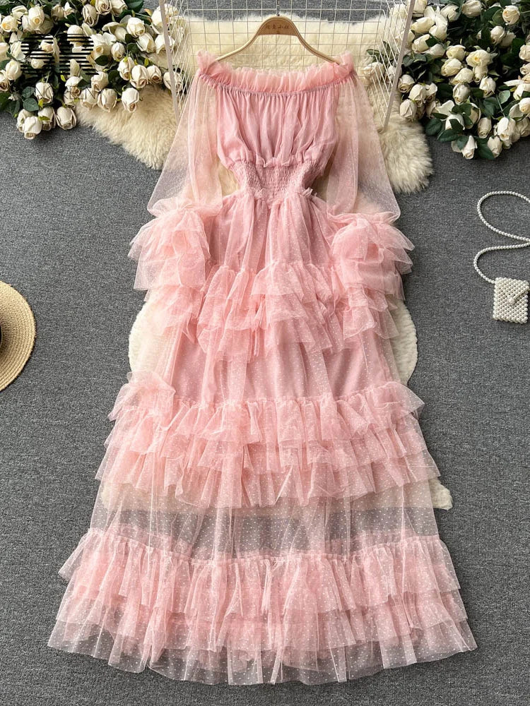 Mesh Party Long Dress