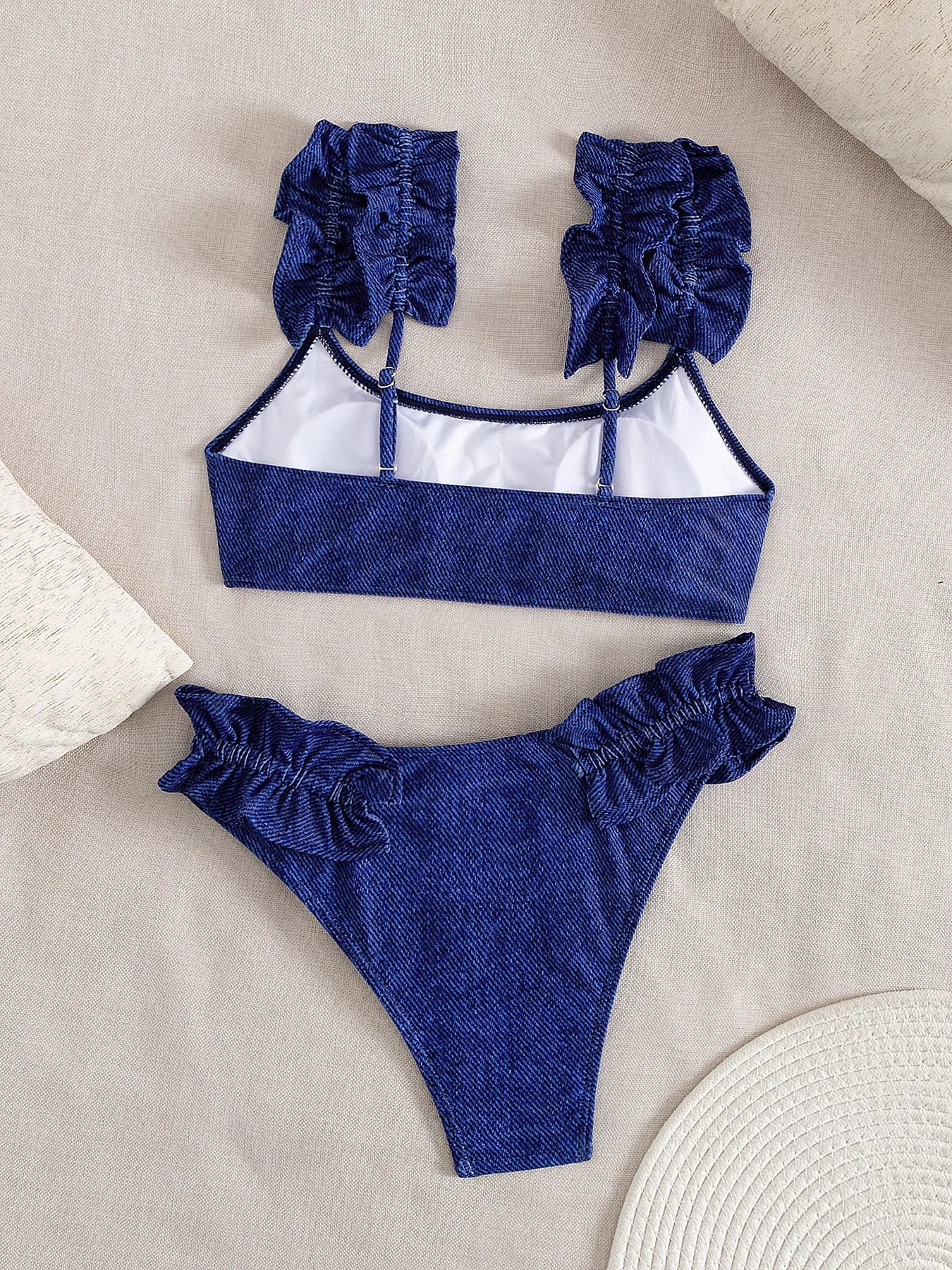 Sexy Ruffles Strap Bikini Set