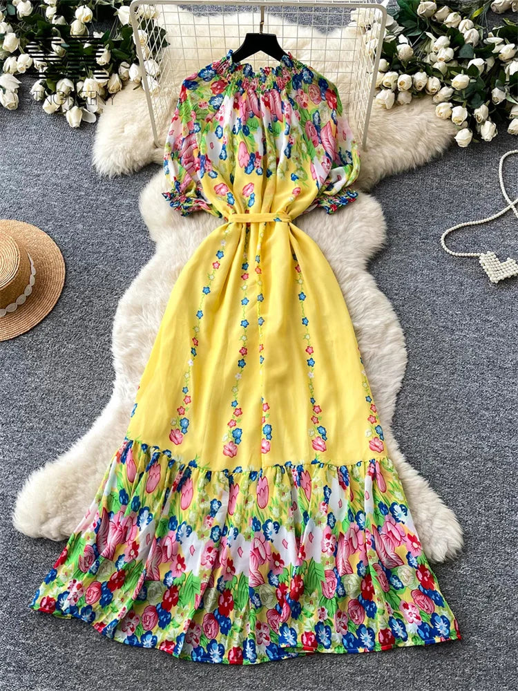 Chiffon Floral Vacation Dress