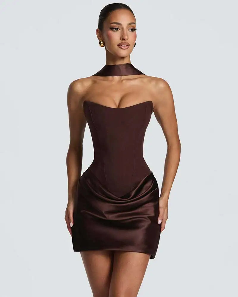 Sexy Strapless Corset Mini Dress