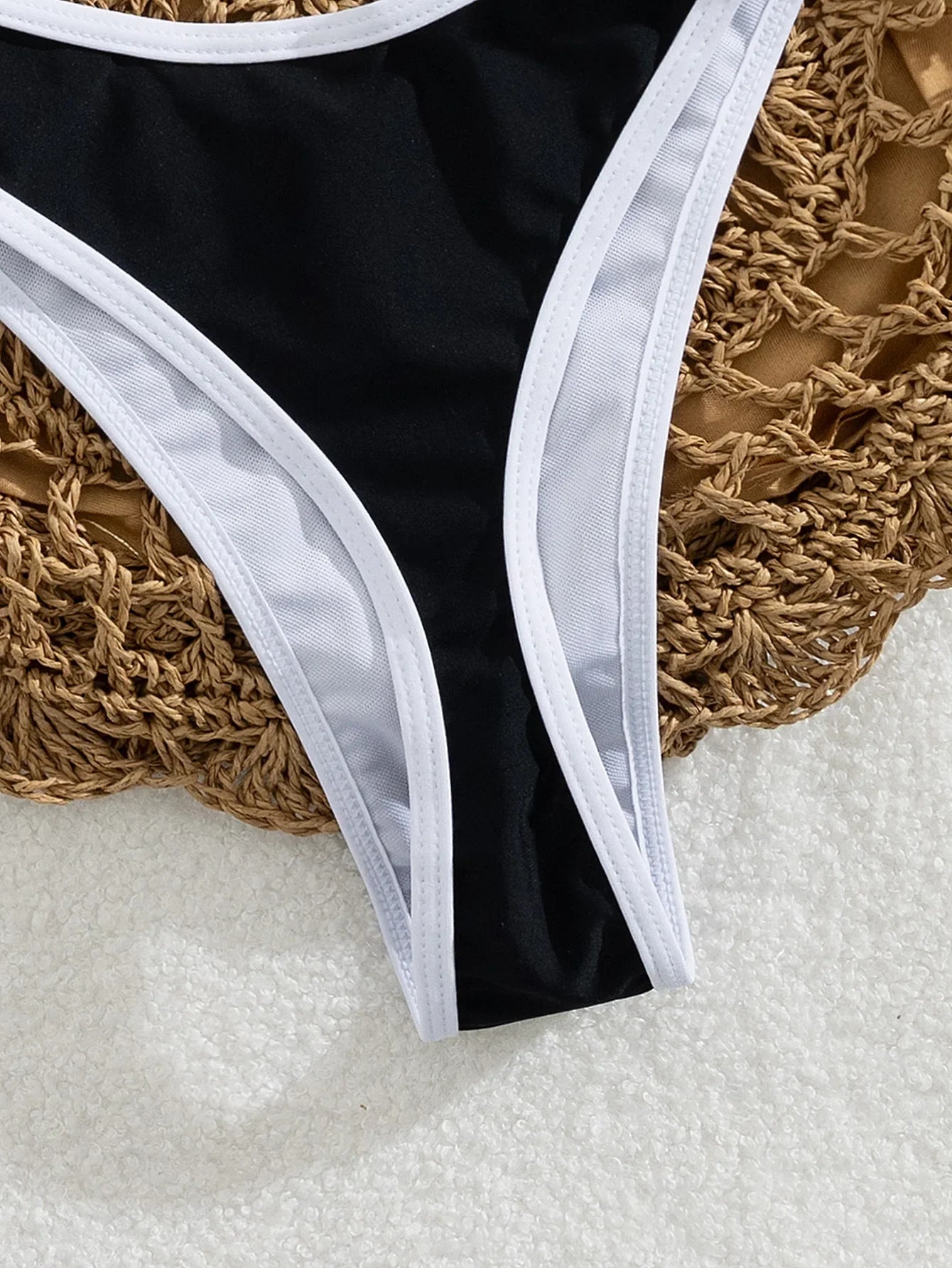 Sexy Black White Patchwork Micro Bikini