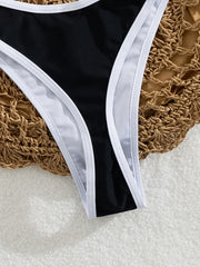 Sexy Black White Patchwork Micro Bikini