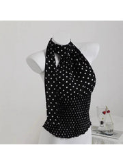 Polka Dot Halter Tie Top