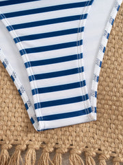 Sexy Blue Striped Micro Bikini