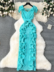 Ruffles Sleeveless Maxi Dress