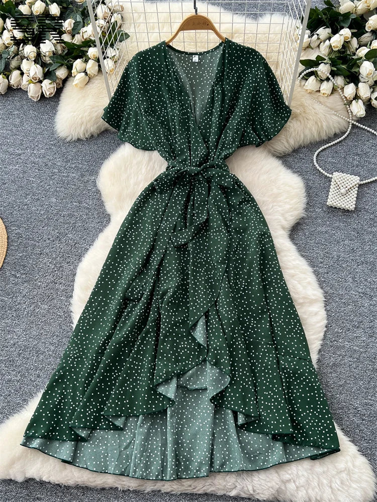 Romantic Polka Dot Long Dress