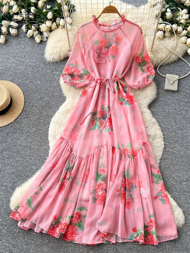 Floral Chiffon Maxi Dress
