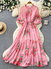 Floral Chiffon Maxi Dress
