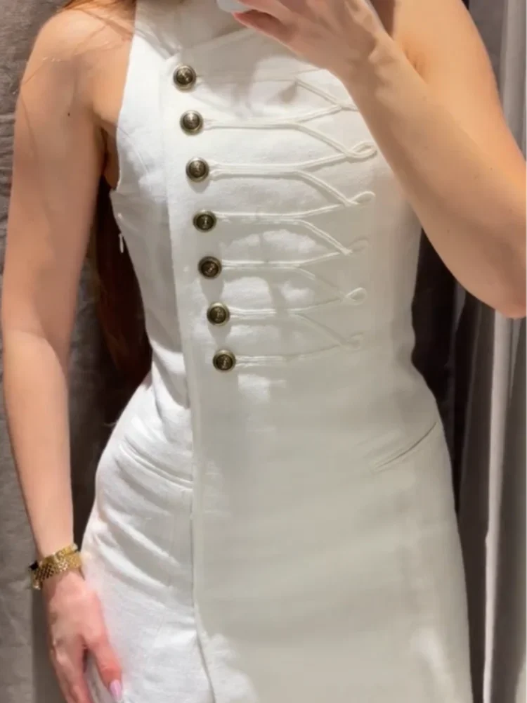 Lady Sleeveless Military Dress