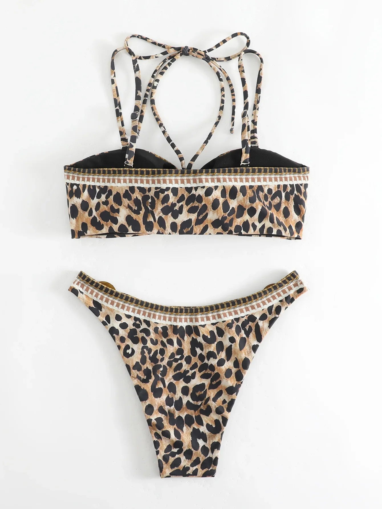 Sexy Black Leopard Print Bikini Set