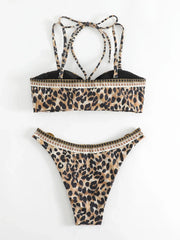Sexy Black Leopard Print Bikini Set