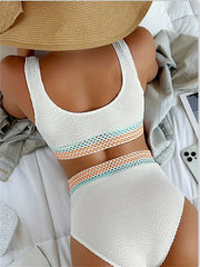 Sexy White Patchwork Bikini Set