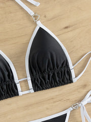 Luxury Rhinestone Heart Thong Bikini