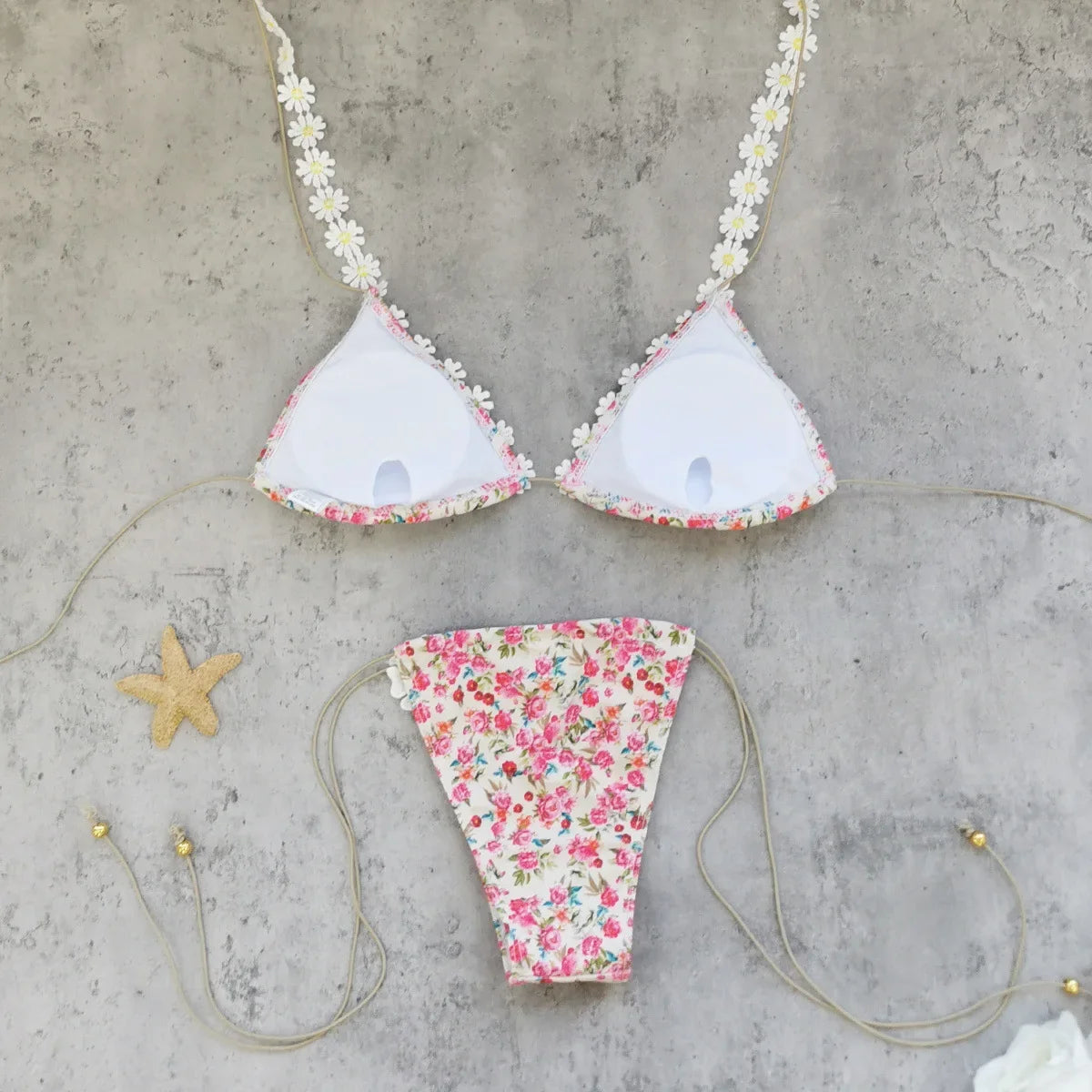 Sexy 3D Flower Bikini Set