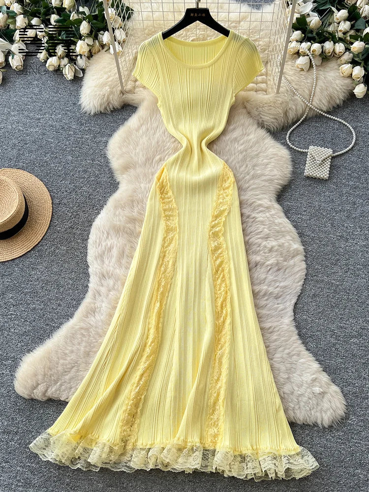 Lace Knitted Long Dress