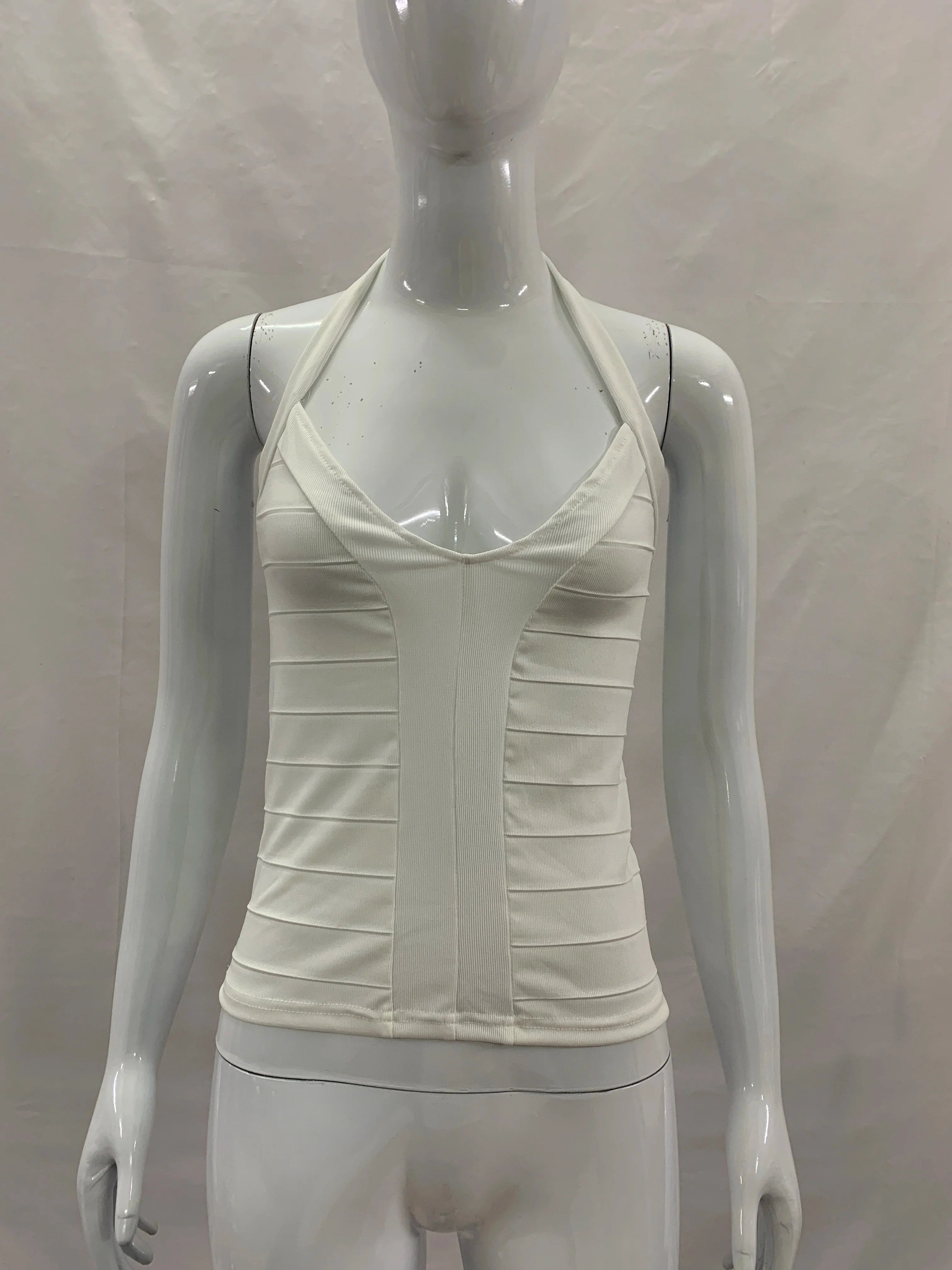Halter V Neck Bandage Crop Top