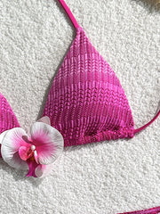 Sexy Hot Pink Gradient Bikini Set