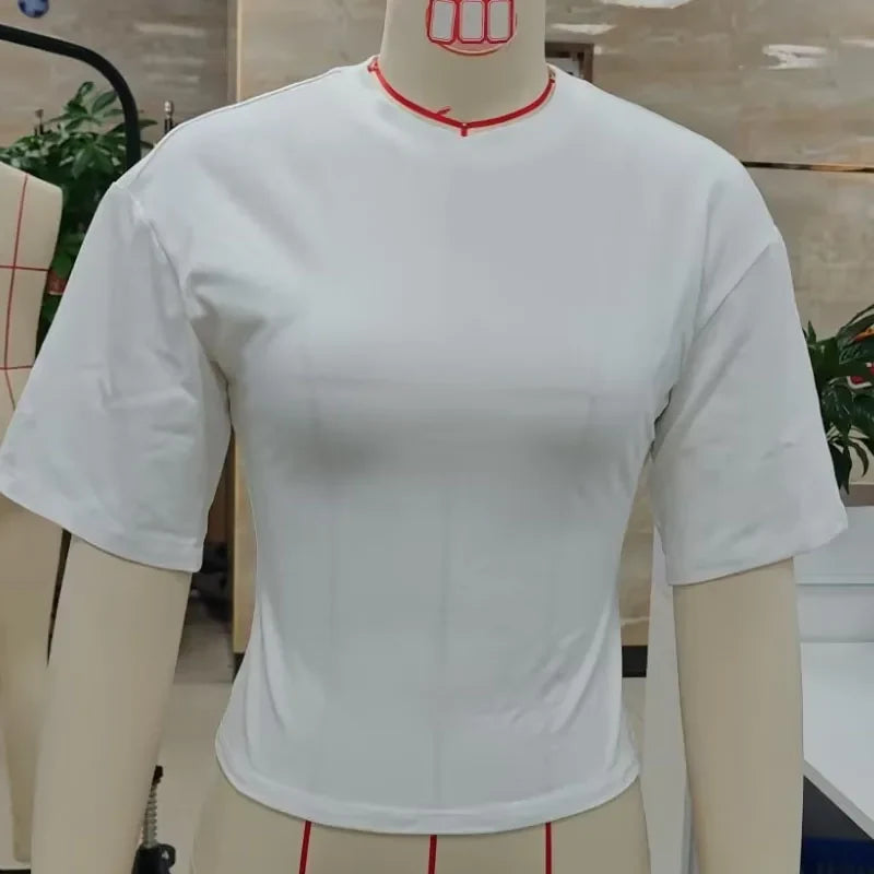 Crew Neck Crop Tops