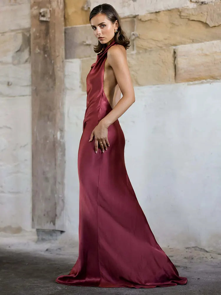 Elegant Satin Maxi Dress