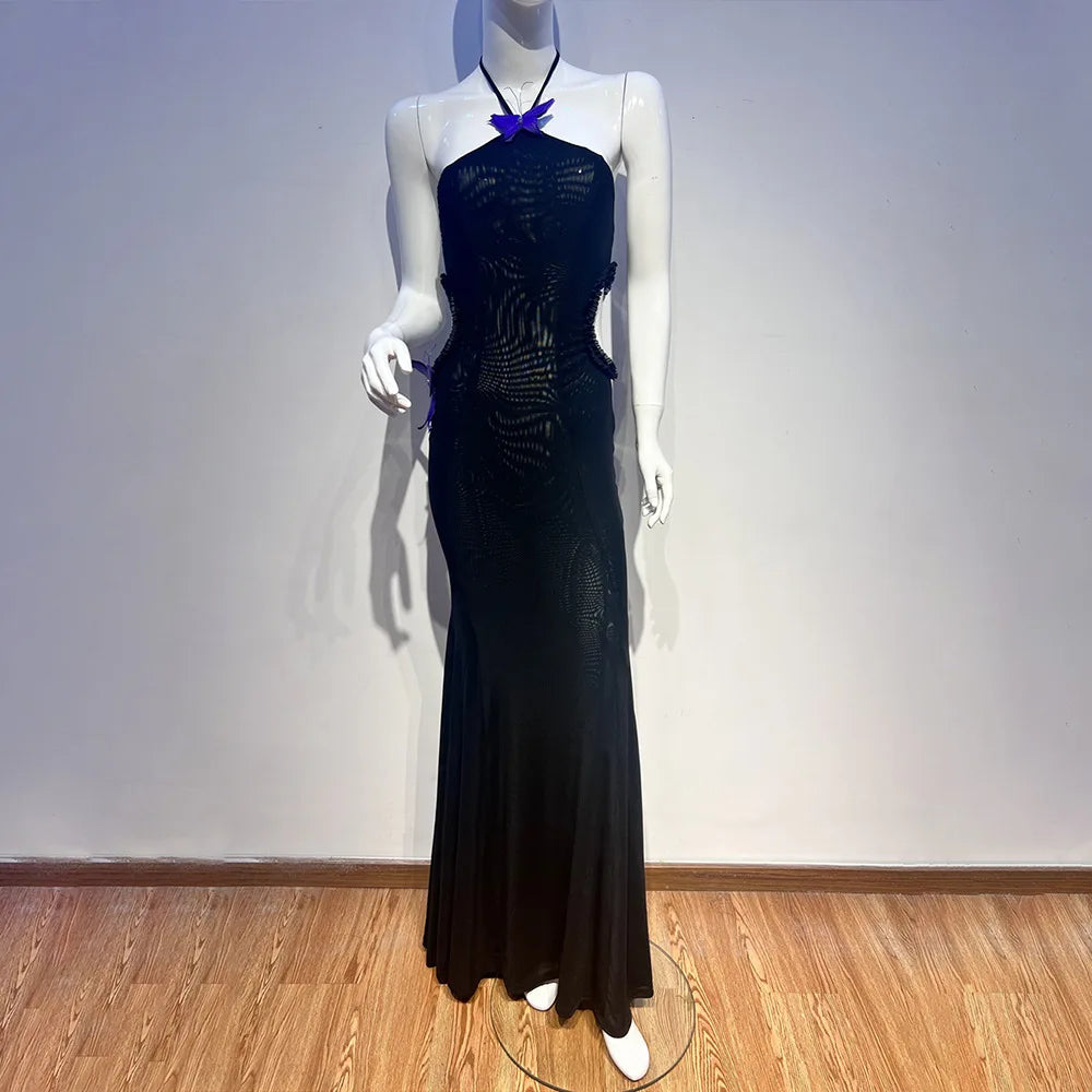Sexy Seaside Holiday High Waist Halter Party Dress
