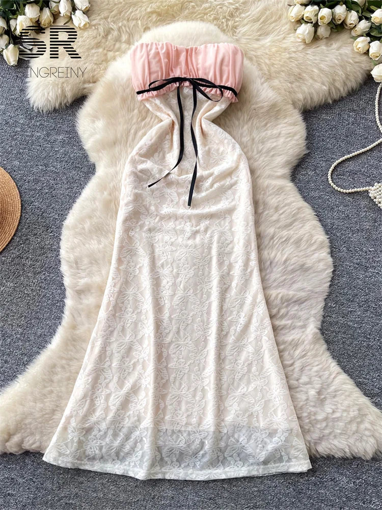 Lace Strapless Holiday Dress