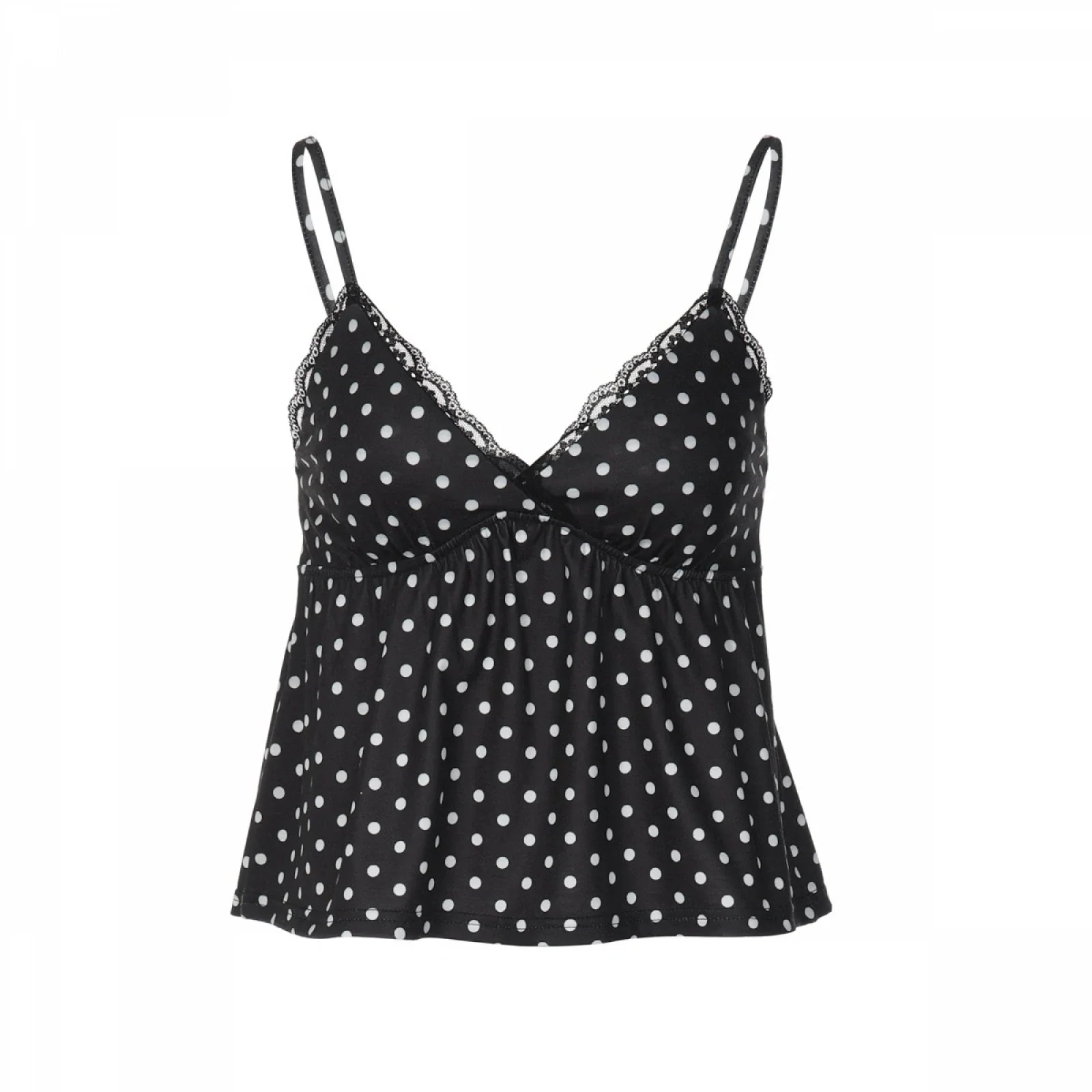 V-Neck Sequin Lace Trim Tank Tops