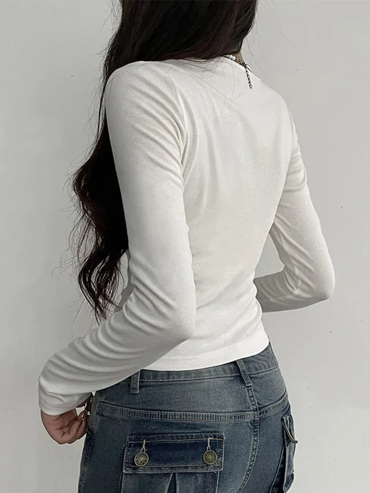 Bandage Folds Square Collar Crop Top
