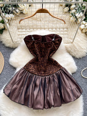 Strapless Leopard Sexy Tutu Dress