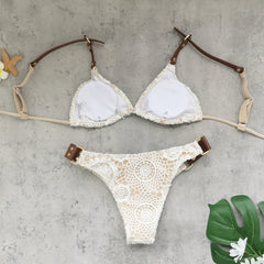 Sexy White Lace Bikini Set