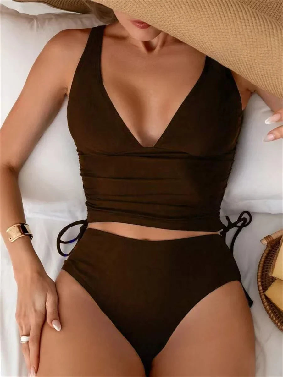 Vintage Black Two Piece Swimsuit