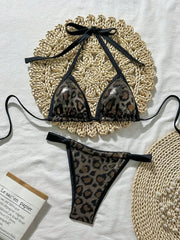 Sexy Brozing Black Leopard Print Bikini