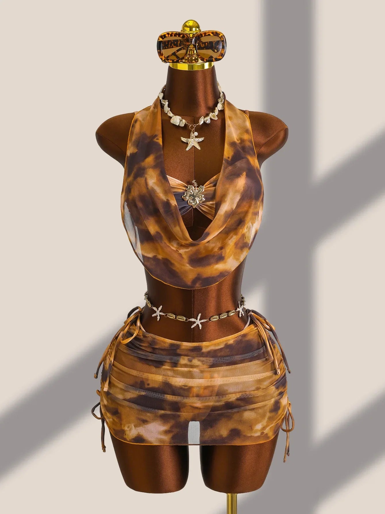 Sexy Coffee Tie Dye Gradient Bikini