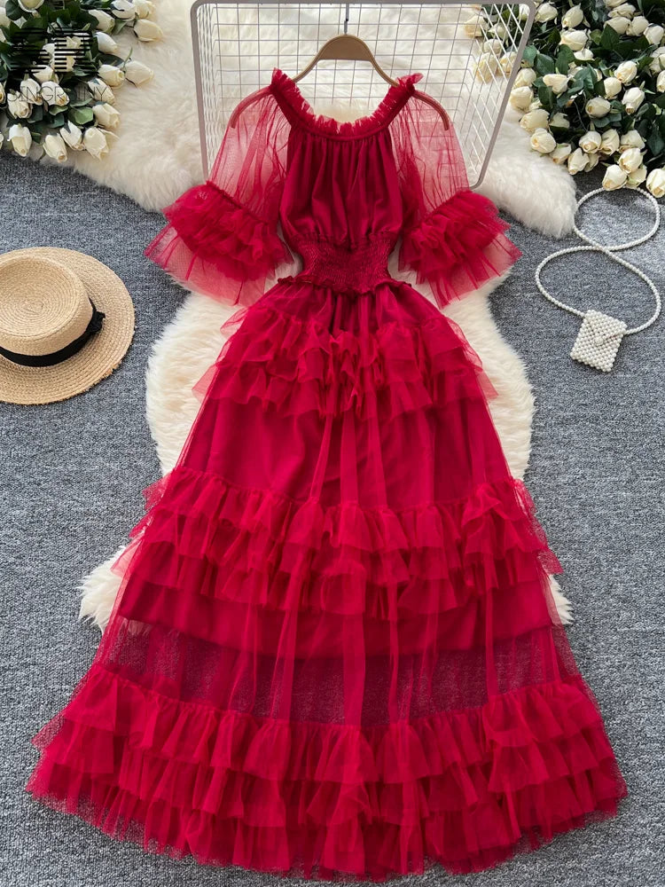 Elegant Mesh Cake Dress