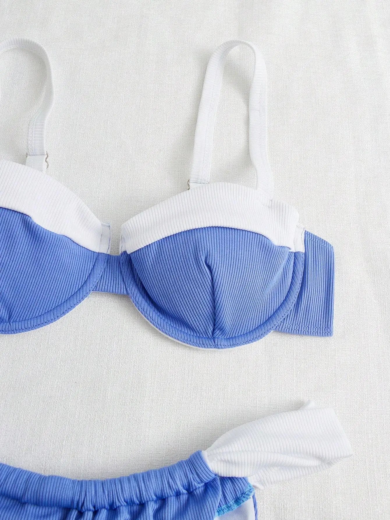 Sexy Blue Patchwork Micro Bikini