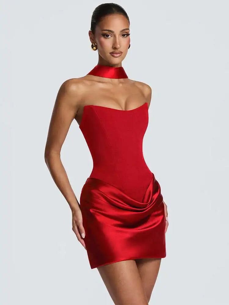 Sexy Strapless Corset Mini Dress