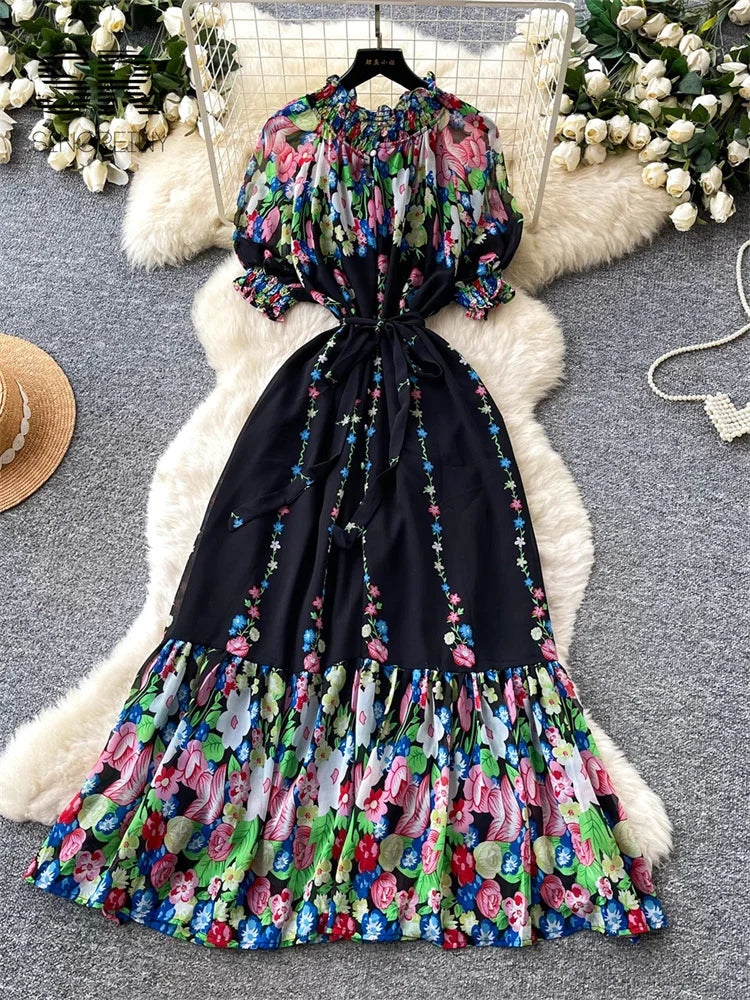 Chiffon Floral Vacation Dress