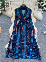 Pleated Art Print Dress