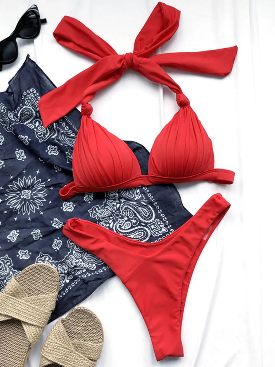 Halter Bra Cup Bikini