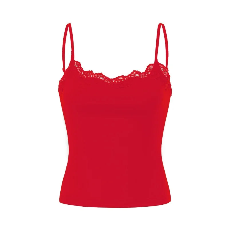 Y2k Padded Lace Camisoles Top