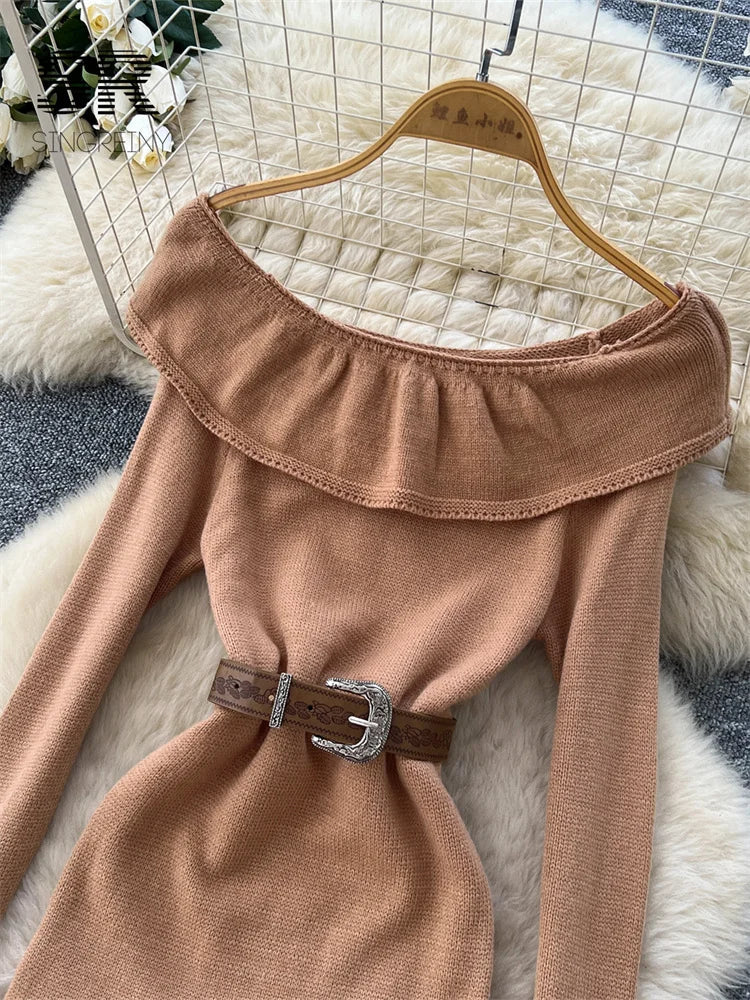 Autumn Ruffle Knit Dress