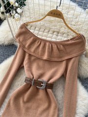 Autumn Ruffle Knit Dress