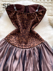 Strapless Leopard Sexy Tutu Dress