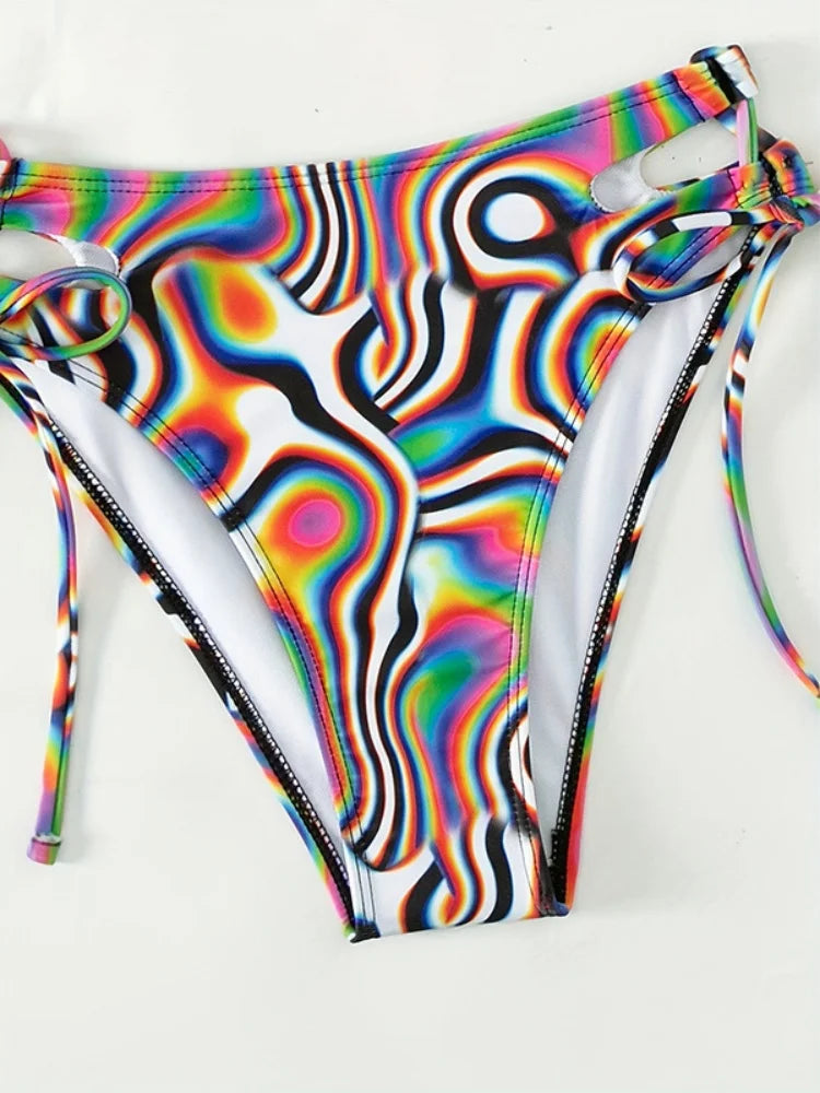 Sexy Black Zebra Print Bikini Set