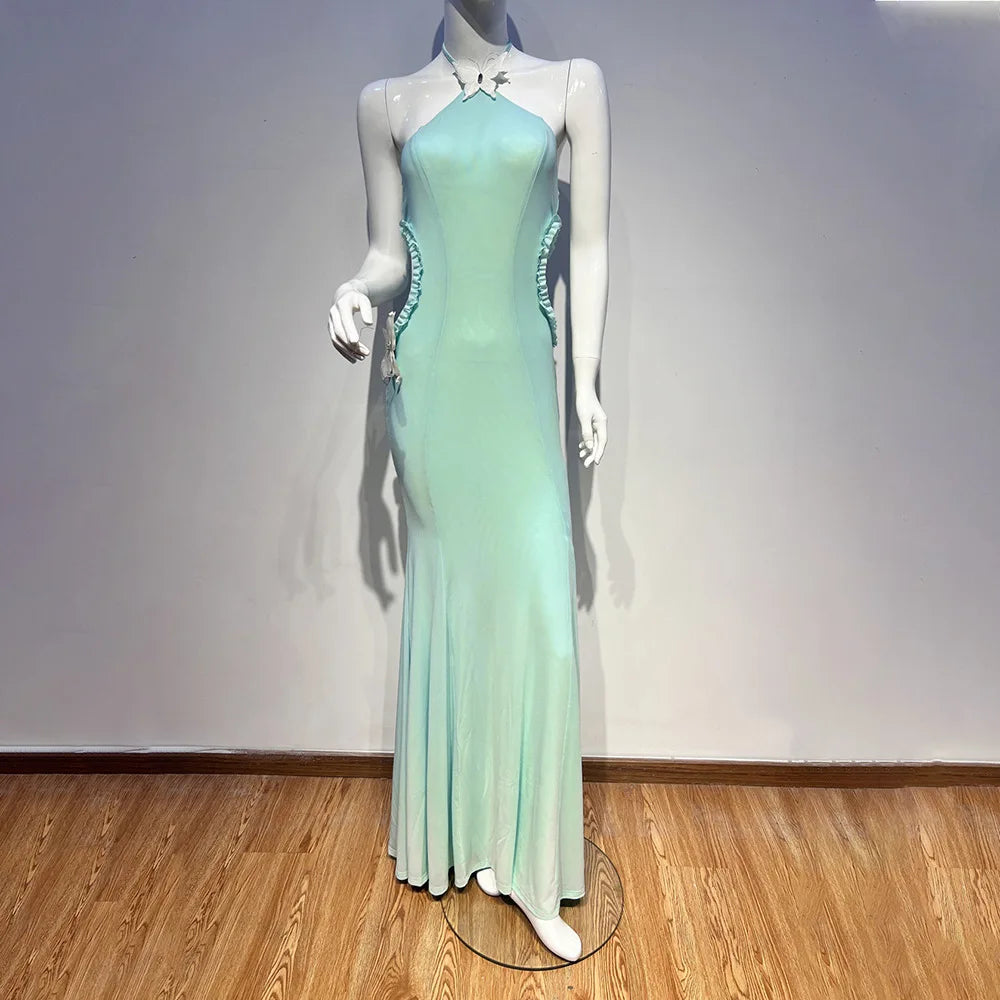 Sexy Seaside Holiday High Waist Halter Party Dress