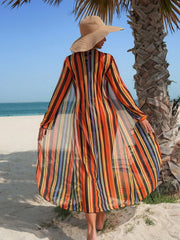 Vintage Orange Striped Bikini